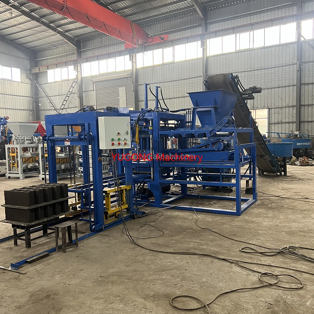 QT4-15 Fully Automatic Concrete Block Machine, Hydraulic Hollow Brick Maker With PLC Control