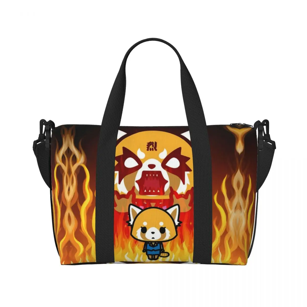 مخصص اليابان الكرتون Aggretsuko أنيمي حقيبة حمل على الشاطئ حقيبة المرأة مقصورة كبيرة شاطئ رياضة حقائب السفر