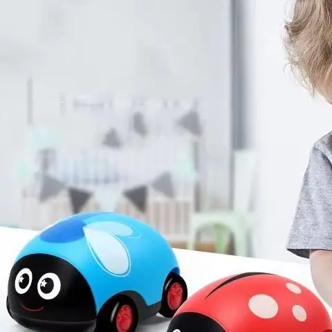 

4Pcs Ladybug Shaped Vehicle For Cognitive Pull Back Car Non Battery Powered Fun For Parent Interaction Random Styles For Play