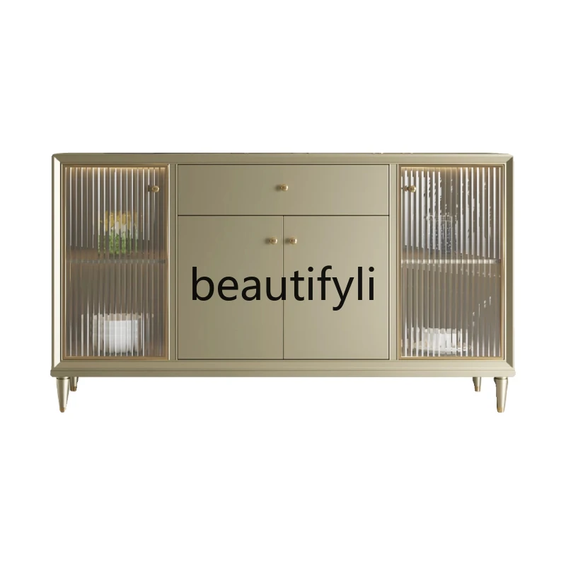 

Solid wood dining side, locker, living room wine cabinet, household kitchen special wall light luxury storage cabinet