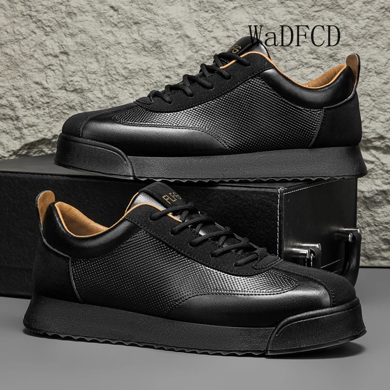 Sneaker Casual Plus Size 45 Men Designer Retro Board Shoes Fashion Leather Fabric Breathable Height Increased Platform Gym Shoes