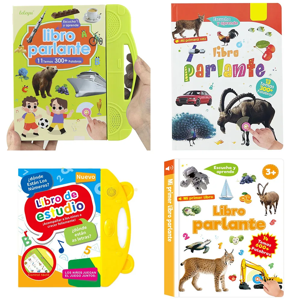 Interactivo Libro Bilingüe Español-Inglés Words Sound Book  My First  Sound Toy Early Learning Book Fun Word Game for Language