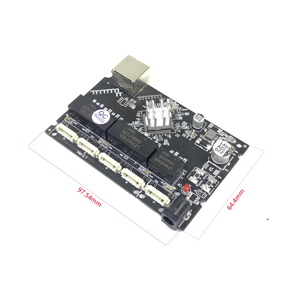 OEM PBC 8พอร์ตสวิตช์ Gigabit Ethernet 8พอร์ต Met 8 Pin Way 10/100/1000 M Hub 8way power Pin Pcb Board OEM เจาะ Gat