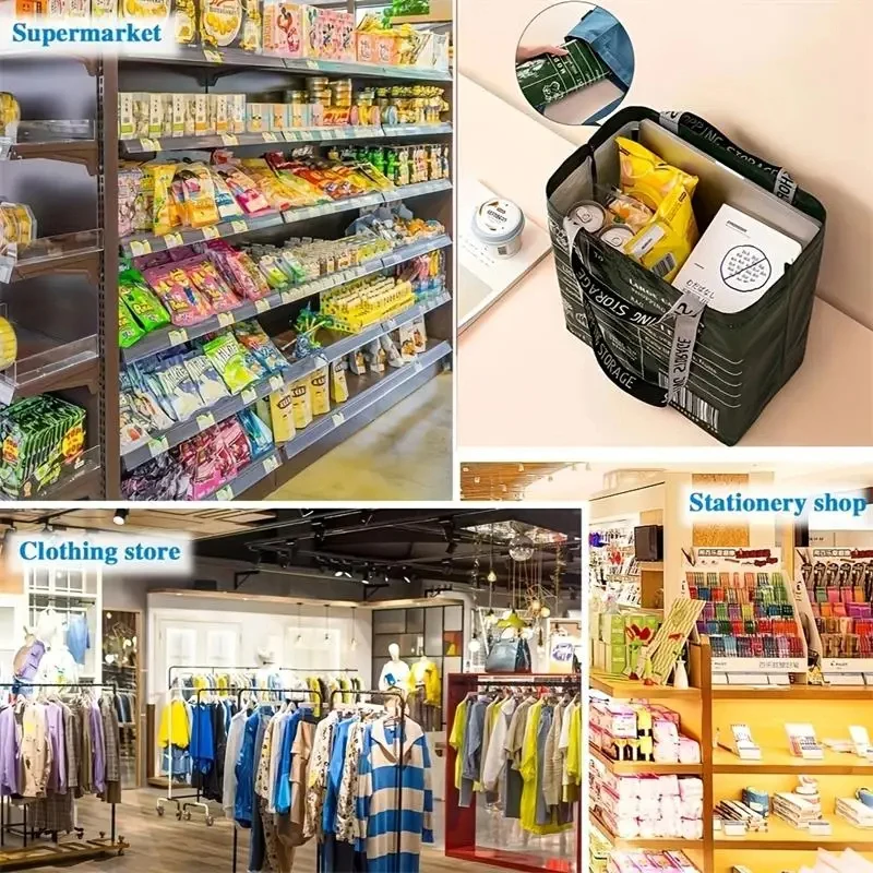 Bolsa de compras impermeable de gran capacidad para supermercado, bolsa de compras tejida de PP portátil para tiendas minoristas, Boutique y supermercados