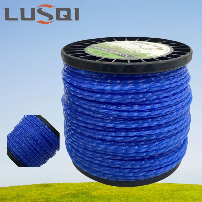 

LUSQI 2mm/2.4mm/2.7mm/3mm*100 Blue Nylon Trimmer Line Square Wrap Reel For Brushcutter Lawn Mower Garden Weeder