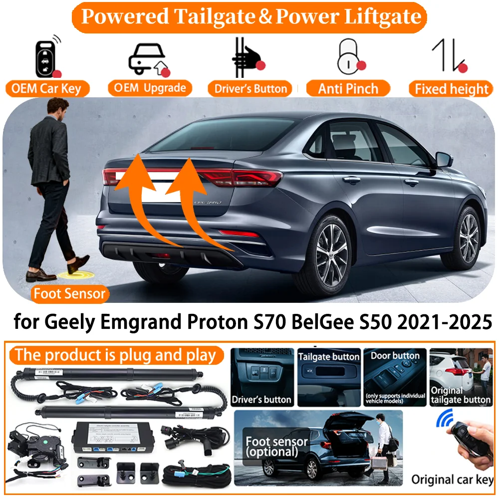 

Car Powered Tailgate system for Geely Emgrand Proton S70 BelGee S50 2021-2025 Automatic Electric Power Tailgate Tail Gate Lift