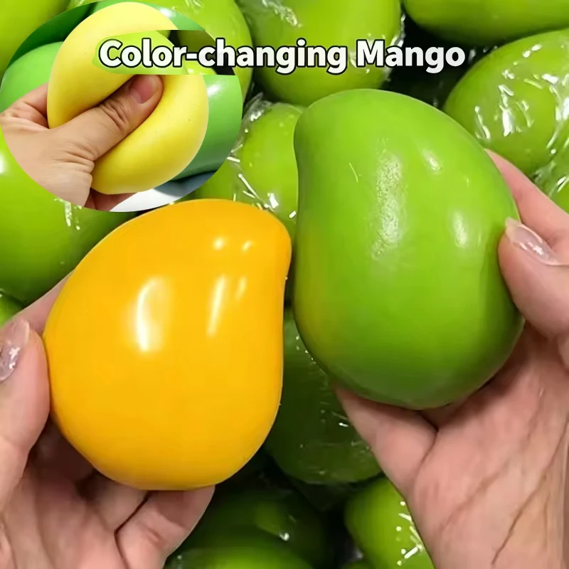 Juguete Antiestrés de Mango Suave Hecho a Mano, Pelota de Mango que Cambia de Color, Juguete Sensorial ASMR para Aliviar el Estrés