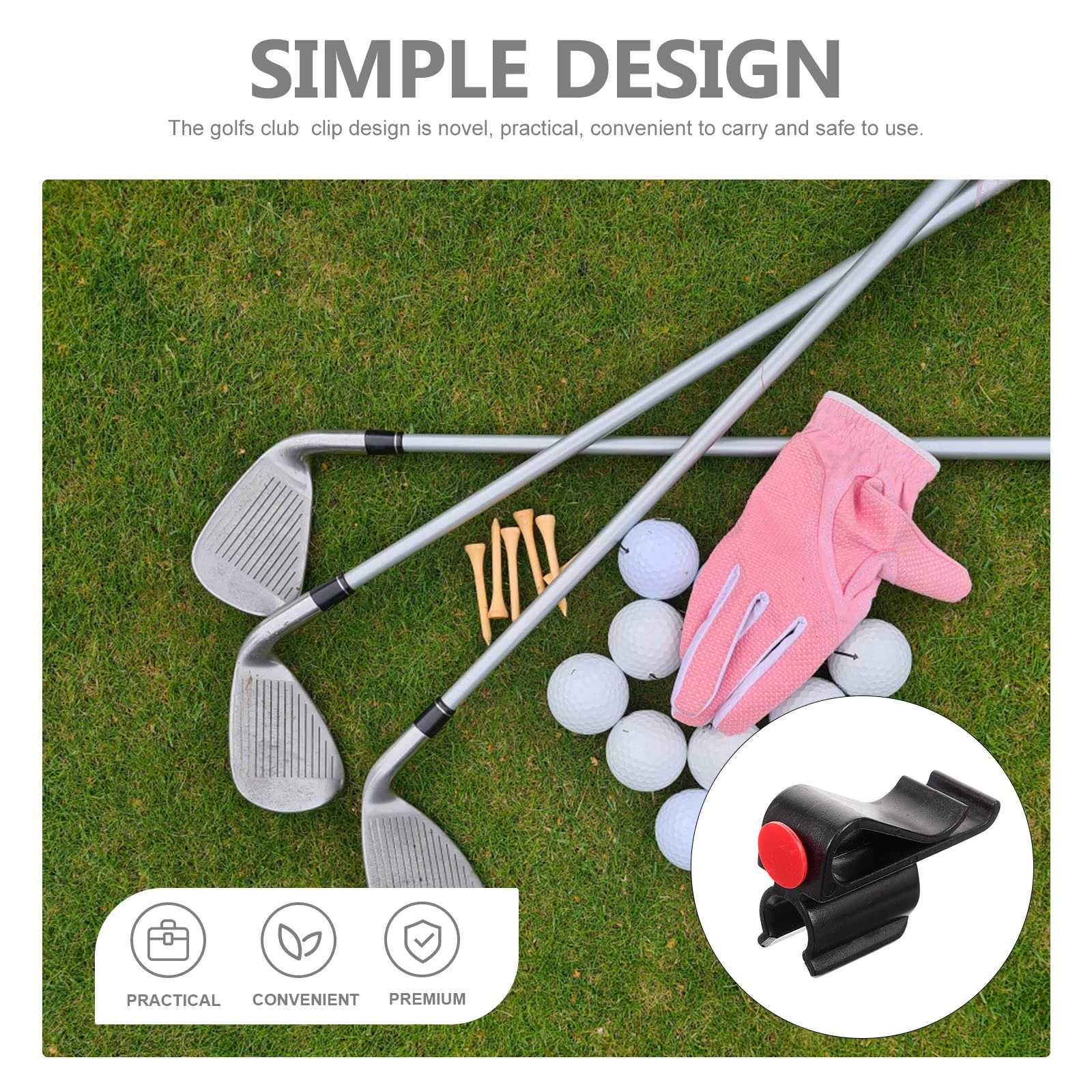 Clip de Putter de Golf (negro), soporte para Golf, abrazadera para Club, soporte para estante, accesorios para bolsa