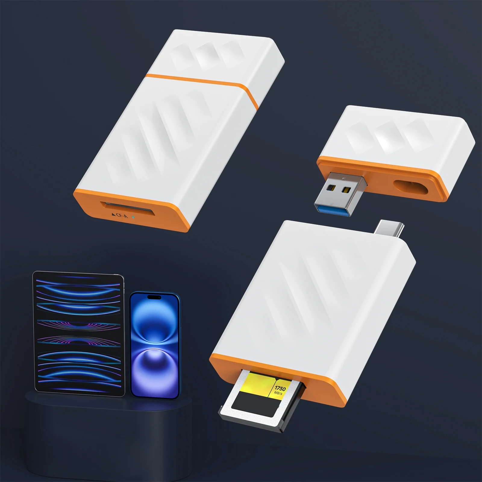 2 in 1 CFexpress Type A Memory Card Reader 10Gbps High-Speed Memory Card Reader Adapter Compatible for Windows XP Linux MacOS