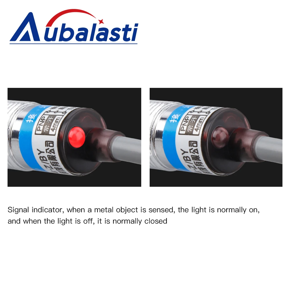 Sensor de Proximidade Indutivo Aubalasti Série LJ12A3-4-Z M12 4mm 6-36VDC 300mA NPN PNP NA NF