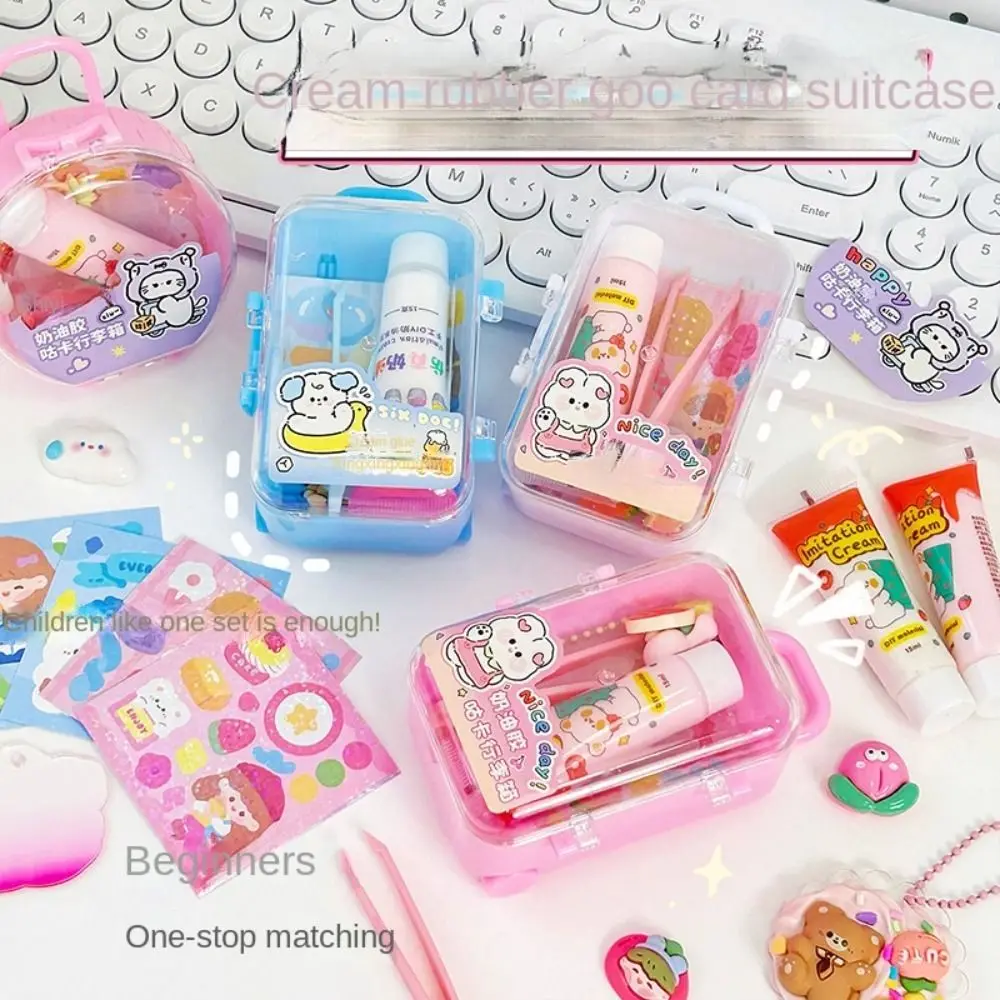 

1set Handmade Cream Glue Gift Box DIY Card Guka Goo Card Stickers Suitcase Kawaii Cute Scented Cream Glue Gift Children's Toys