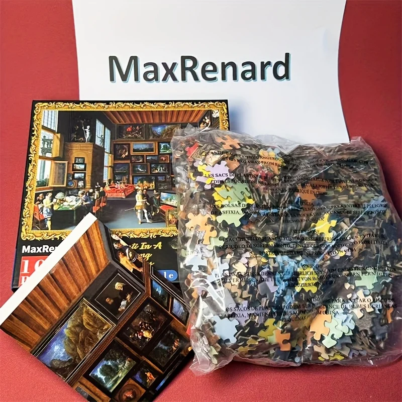 Art Connoisseur Wall Art - هدية عيد الميلاد الاحتفالية "غرفة مليئة باللوحات" تصميم طباعة زخرفية مقاس 26.38 × 18.9 بوصة #3