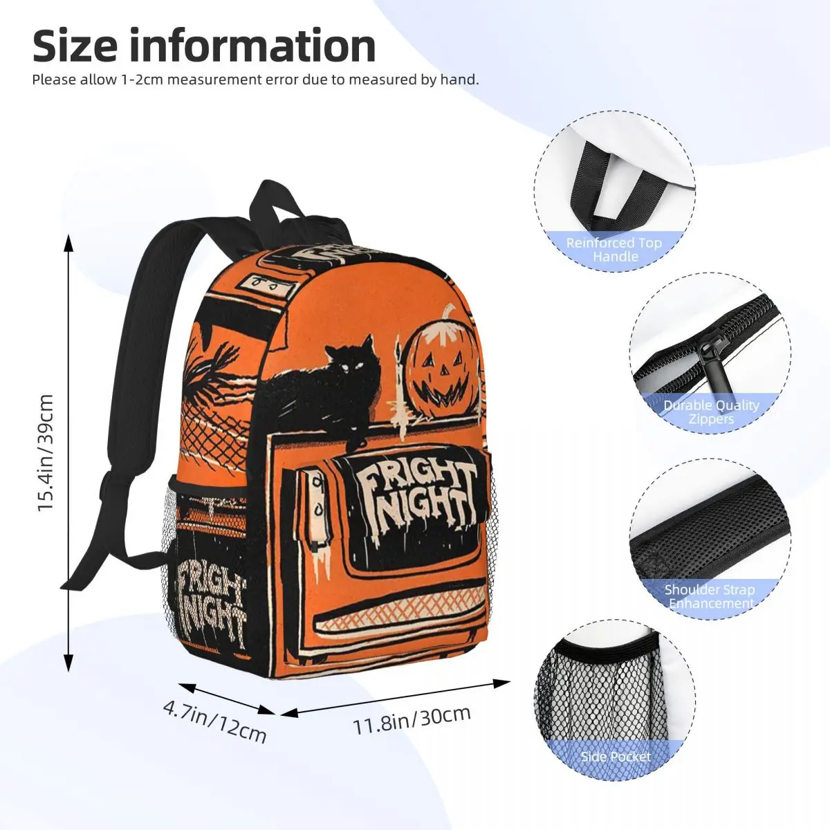 Mochila de dibujos animados de Halloween para el Día de Todos los Santos, mochila para estudiantes, niños y niñas, bolso escolar para niños, bolsos de hombro para ordenador portátil para hombres y mujeres