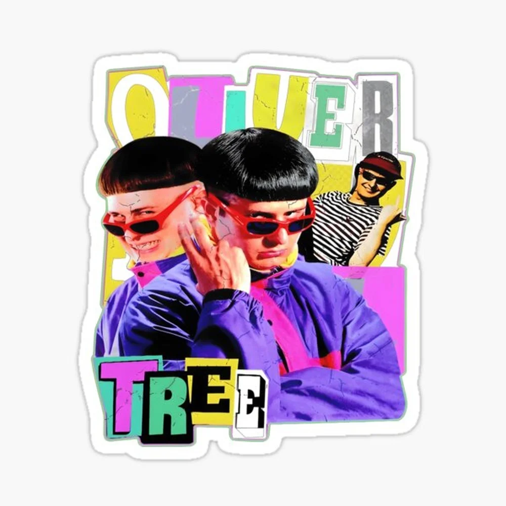 Oliver-Tree Vintage Grunge Collage Alternative Music Fan Art Sticker for Laptop Decor Bedroom Car Cute Cartoon Art Fashionable P