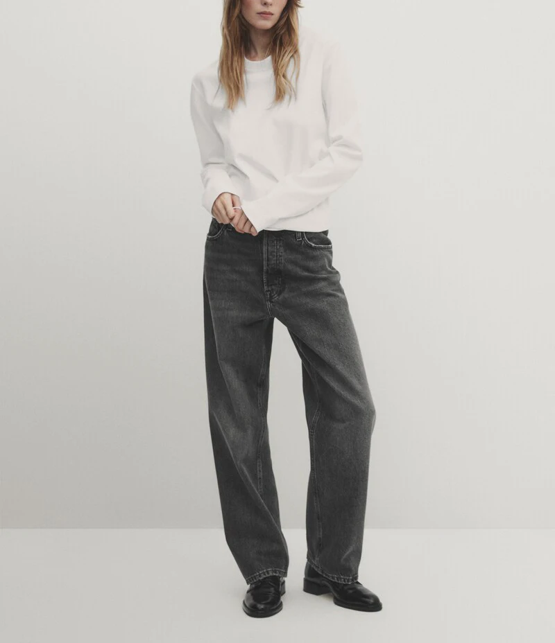 

Spring New Women's Cotton Long Sve round Ne Basic Versatile T-irt Heavyweight Cute Sle Pure Color Slim Fit Polyester...