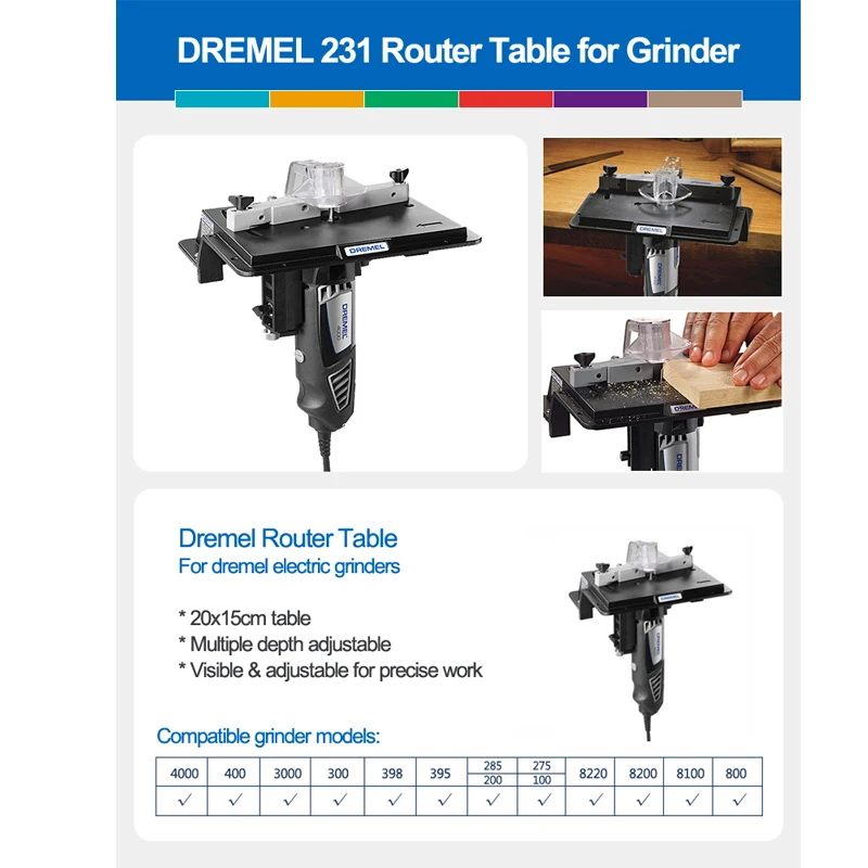 Dremel 231 Portable Rotary Tool Shaper and Router Table- Woodworking Attachment For Sanding Shaping And Trimming