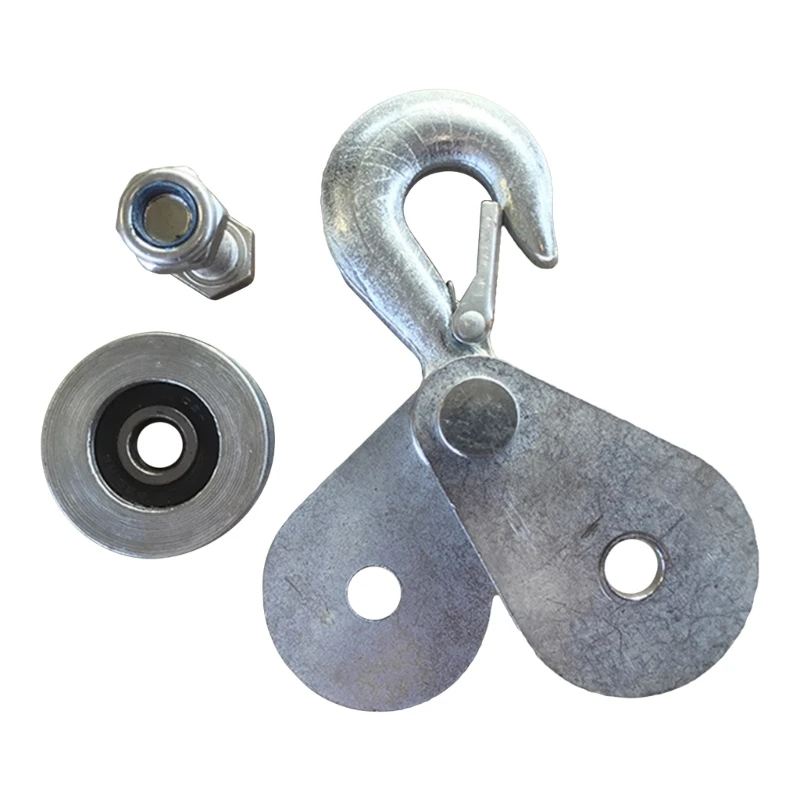 High Strength Steel Wheel Lifting Rope Pulley Block with Hook Electric Winch Hook 1000KG 800KG Load Bearing DropShipping