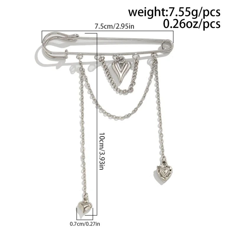 New Heart Pearl Bow Brooch Detachable Tassel Fixed Clothes Pin Waist Buckle Button Clasps Trouser Leg Decorative Brooch Jewelry