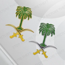 Metal Alloy Saudi Arabian Palm Tree Coconut Tree Logo Car Grille Badge Sticker Emblem For Toyota Ford Skoda Kia Peugeot Suzuki