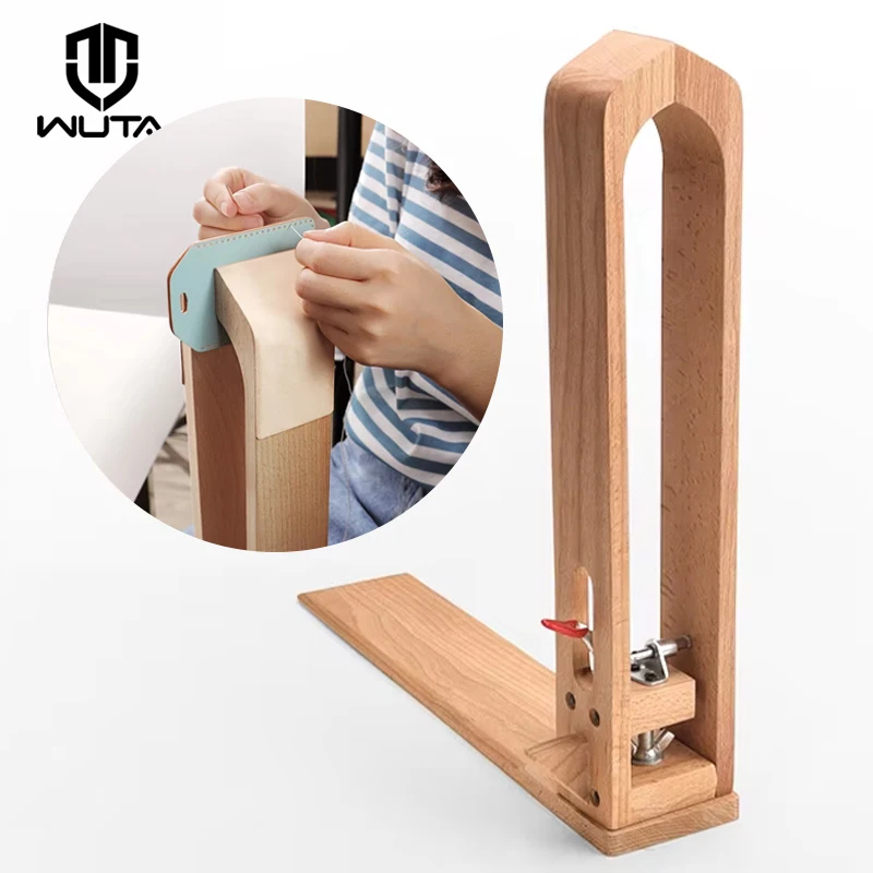 

Шитье кожи WUTA, пони, Ручное шитье, лошадь, стол для рабочего стола «сделай сам», швейный зажим, инструменты для рукоделия, Буковая древесина с 2 шт. кожей