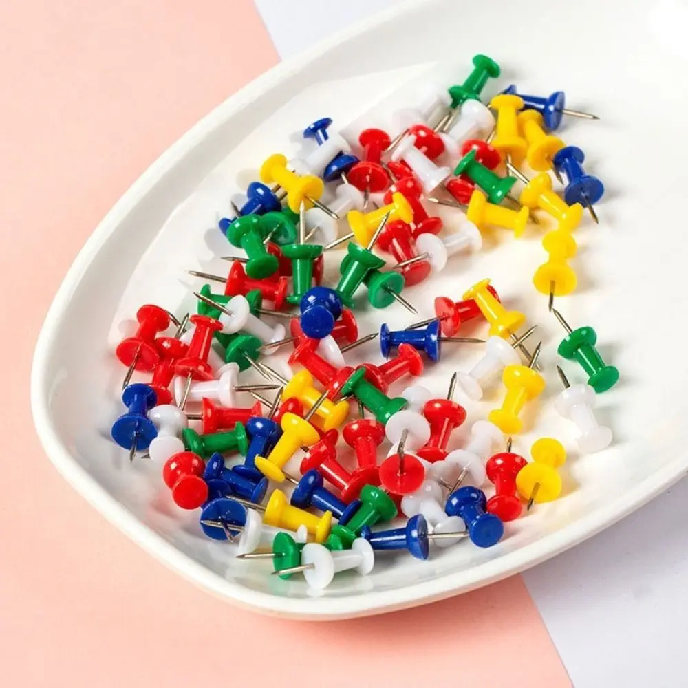 35/100PCS การ์ดรูปภาพ Pushpin Thumbtack Cork Board ปุ่ม Pins Board Tacks Push Pins พลาสติก Thumb Tacks Pins