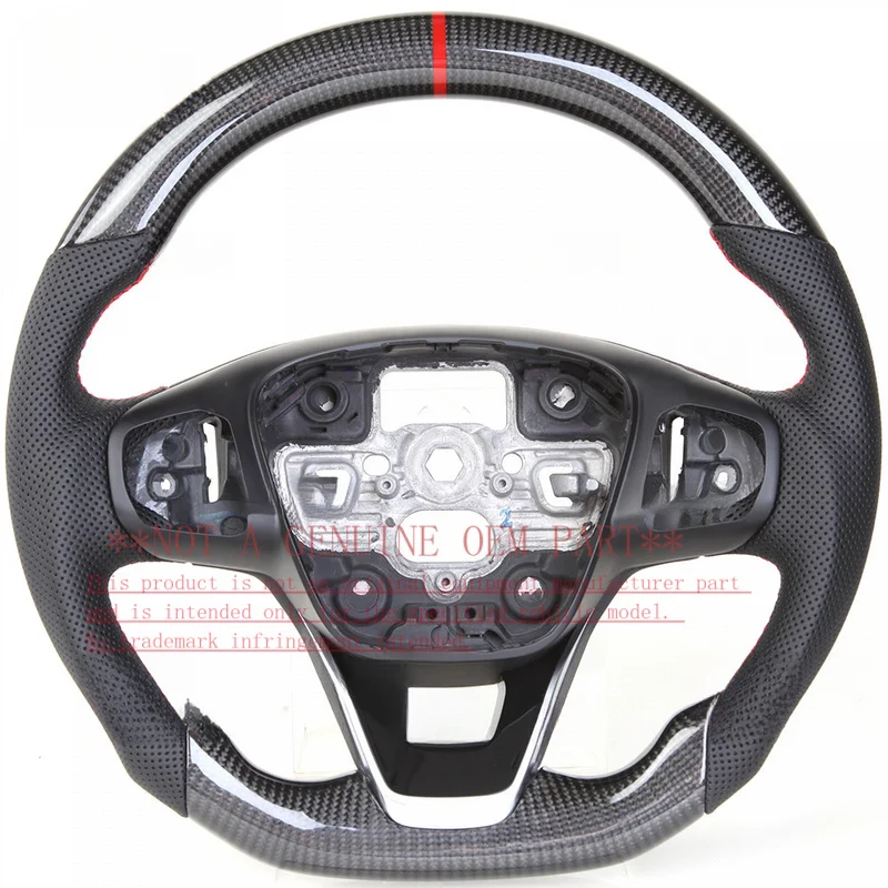 For Ford Kuga Carbon Fiber Perforated Leather Custom Modified Steering Wheel Assembly Horn Cover Horn Shell