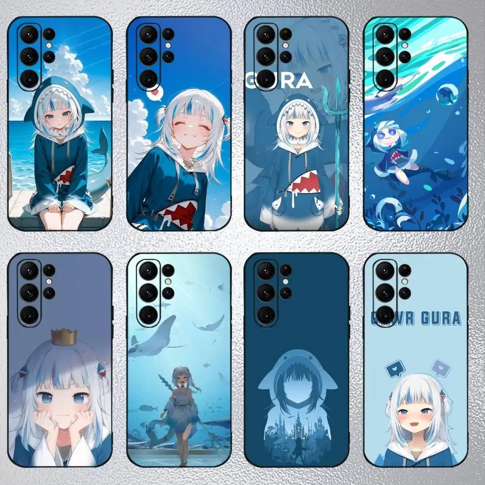 

Cute G-Gawr Gura Virtual Phone Case For Samsung S25,S24,S23,S22,S21,S20,Plus,Fe,Lite,Others Black Cover