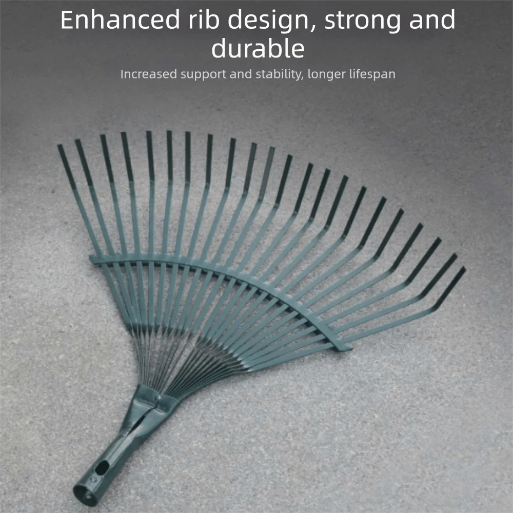 Grain Drying Plastic Grass Rake Heavy Duty Portable Compact Leaf Rake 22-Tooth Small Shrub Gardening Tool Flower Beds