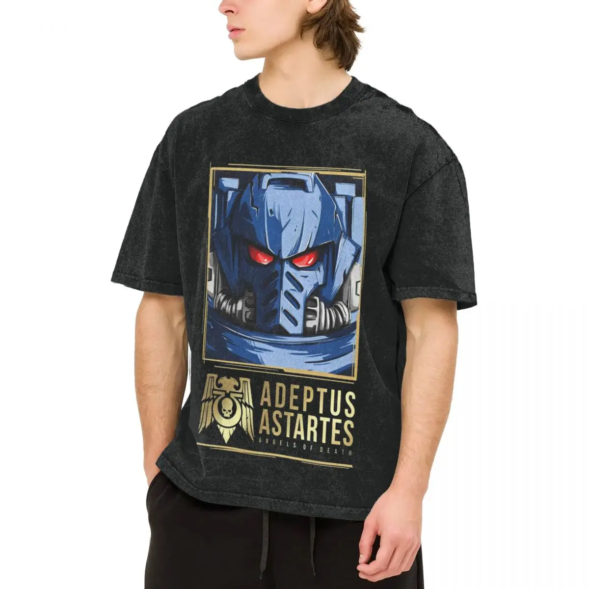 Washed T Shirts Adeptus Astartes T-Shirt High Street W-Warhammer 40k Streetwear Short Sleeve Summer Tops Tee Shirt for Men Women