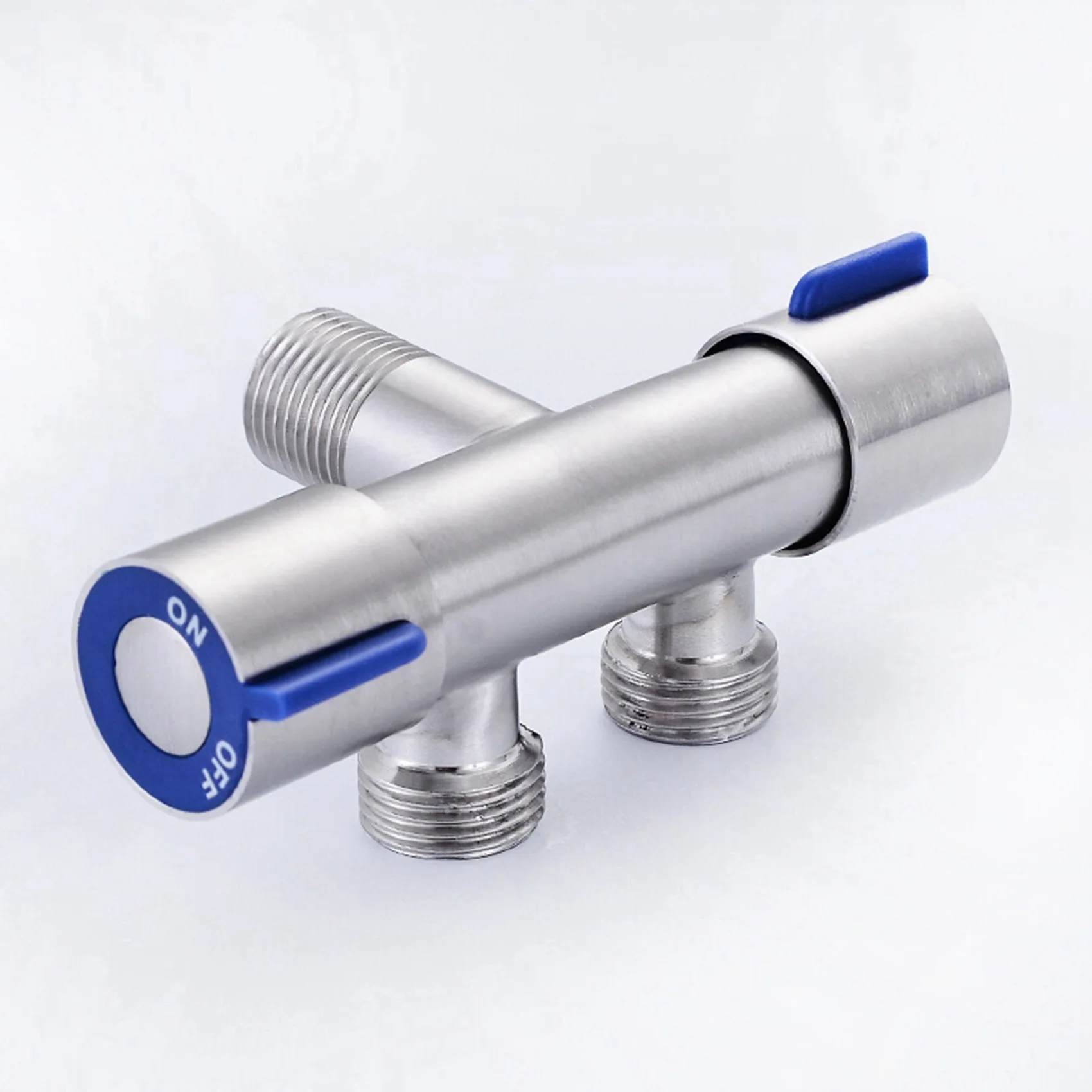 AB13-3X G1/2 X 1/2 304 Stainless Steel One Into Two Three-Way Angle Valve, Double Handle Double Control Faucet
