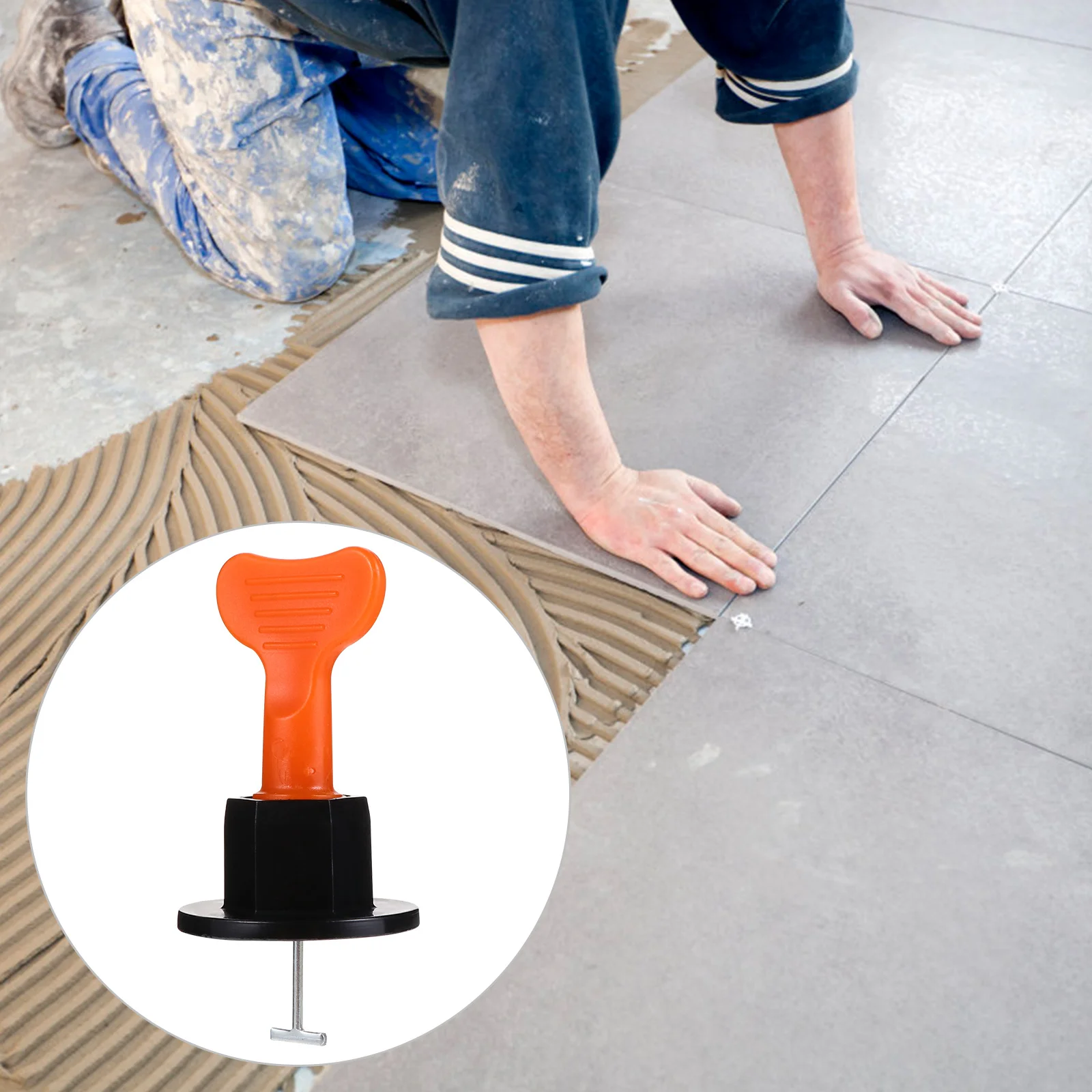 

100Pcs Tile Leveling System Kit Durable Reusable Tile Installation Tool for Floor Wall DIY Leveler Locator Leveler Locator