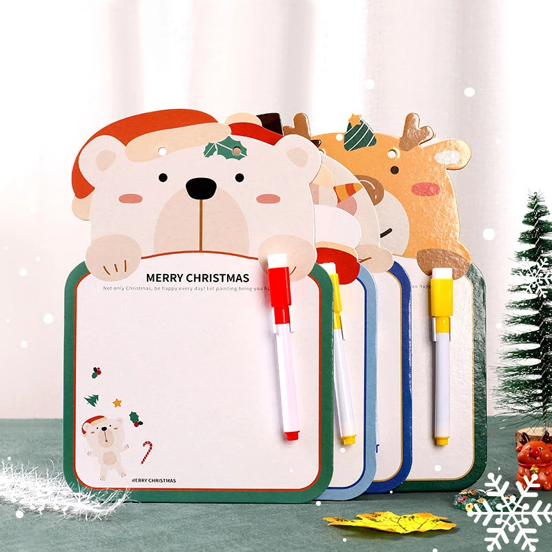 Christmas Erasable Drawing Board Children's Cartoon Animal Doodle Drawing Board Early Childhood Learning Montessori Puzzle Toys