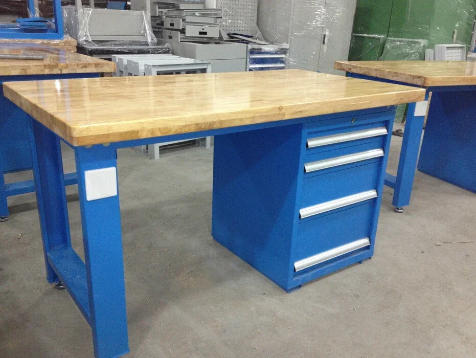 Banc de travail en bois Esd, établi industriel, table avec égouts de proximité, usine rapide