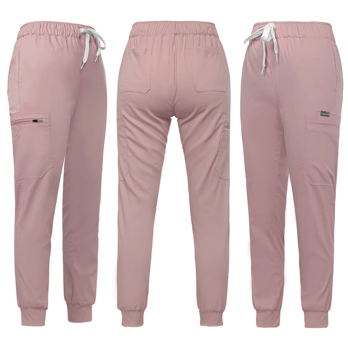 Conjunto de bata quirúrgica Unisex para mujer, traje de Hospital con bolsillo y cuello en V, uniforme de Color sólido, Joggers, moda al por mayor