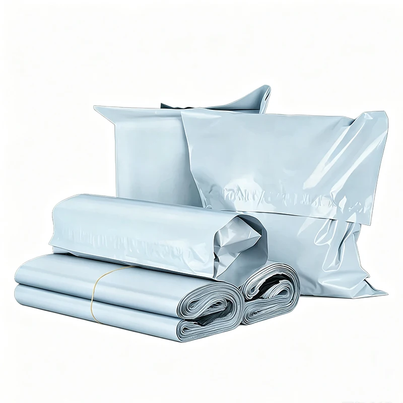 Delivery Shipping Bags 50Pcs Opaque PE Plastic Express Envelope Storage Grey White Mailing Bags Self Adhesive Seal Courier Bag