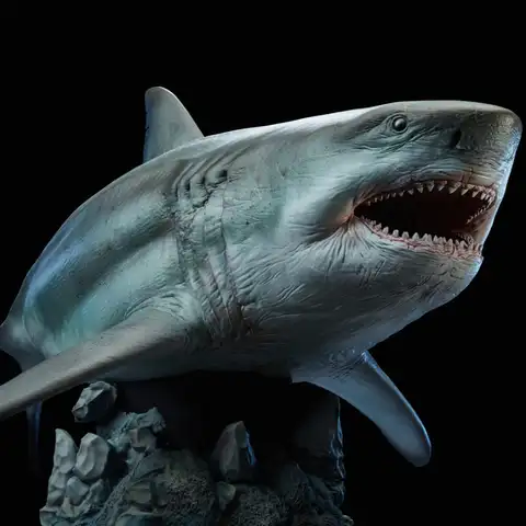 Wdragon The Meg Megalodon Shark Dinosaur Toy Model Sculpture Museum Collection 1/35 Production In 2026