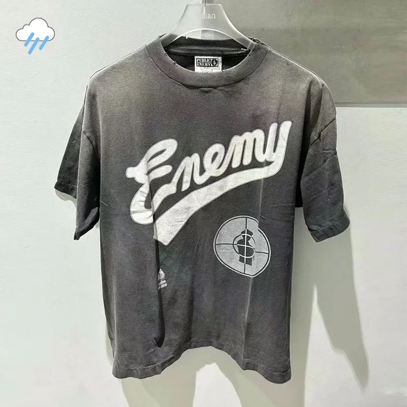 

25SS Best Quality Cotton Oversized Tee Tops Men Women Hip Hop Vintage Washed Black Saint T Shirts Casual Fashion T-Shirt