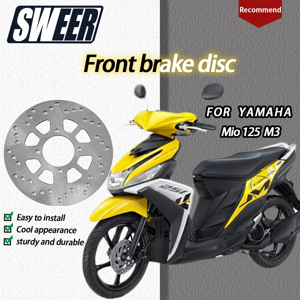 SWEER Motorrad-Ersatzscheibe vorne, Bremsscheibe, Scheibenbremsscheibe, Bremssattel, Bremsscheibe, passend für Yamaha Mio125 M3