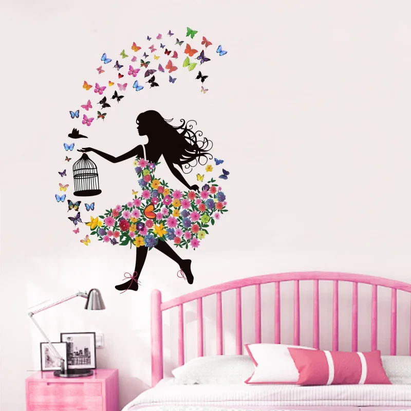 

Butterfly Princess Stickers Hot-Selling Wall Stickers Decoration Room Bedroom Background Wall Stickers Self-Adhesive Removable