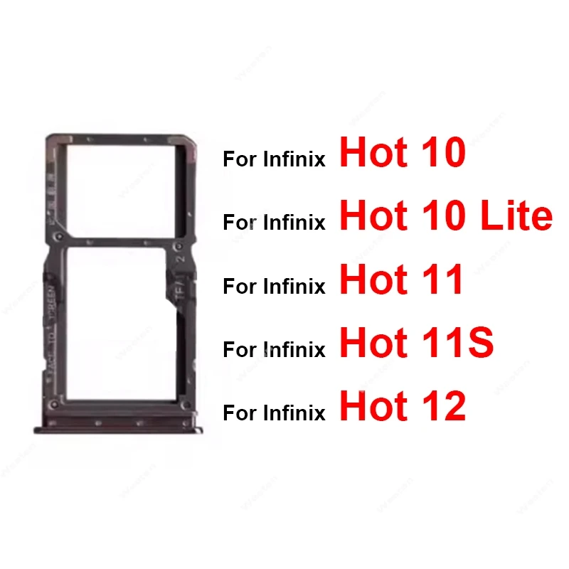 

Для Infinix Hot 10 Lite 11 11S 12 X682 X657B X675 X6812 X6812B X6817 X6817B Держатель лотка для SIM-карты, запасные части