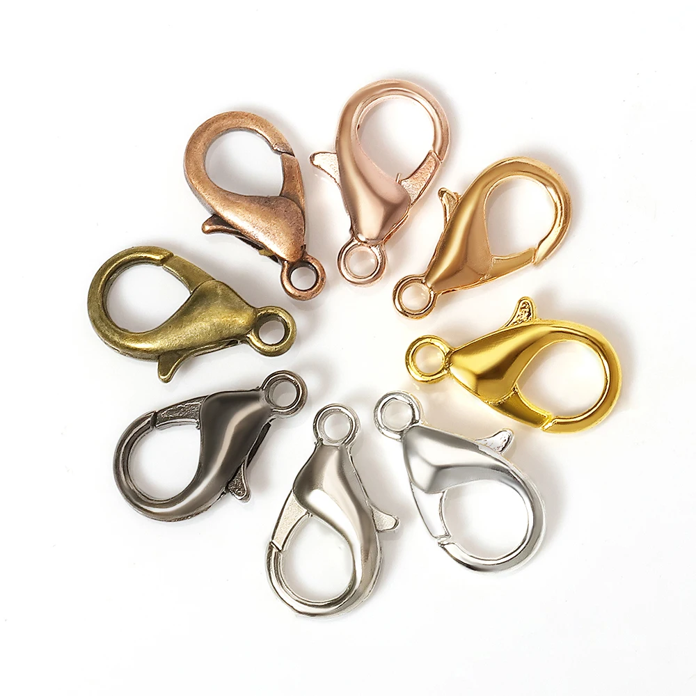 100pcs 10/12mm Alloy Lobster Clasps for DIY Handmade Chain Necklace Bracelets Pendants Jewelry Making Accessories Wholesale image 4