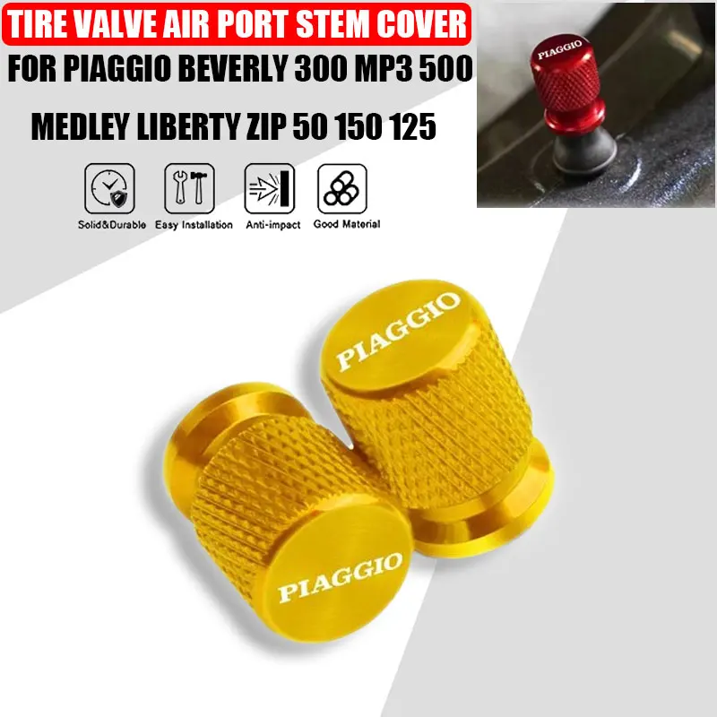 2 Pcs Motorcycle Accessories For Piaggio Beverly 300 MP3 500 Medley Liberty Zip 50 150 125 Tire Valve Air Port Stem Cover Caps