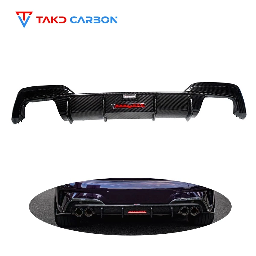 

TAKD Carbon Fiber G20 G28 Car Rear Bumper Lip Diffuser With Light for bmws 3 Series G20 G28 2020-2022