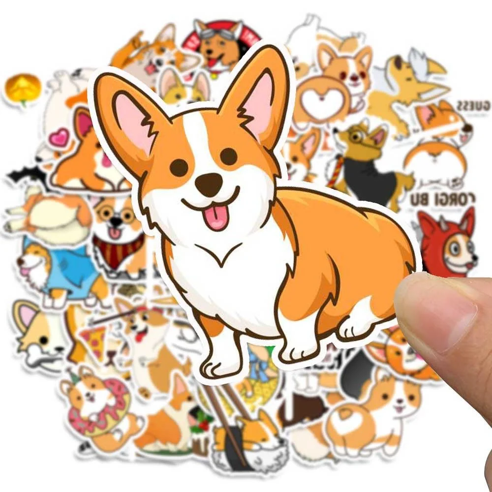 10/30/50 pz nuovo fai da te Corgi animale cartone animato personalità creativa Computer bagagli tavolo decorazione auto adesivo impermeabile