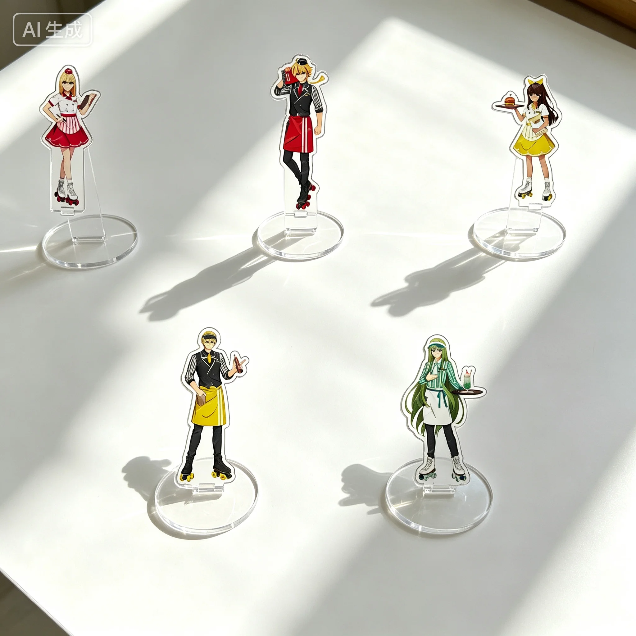Anime Fate/strange Fake Restaurant Waitstaff Uniform Ayaka Sajou Acrylic Stand Model Plate Keychains Desk Decor