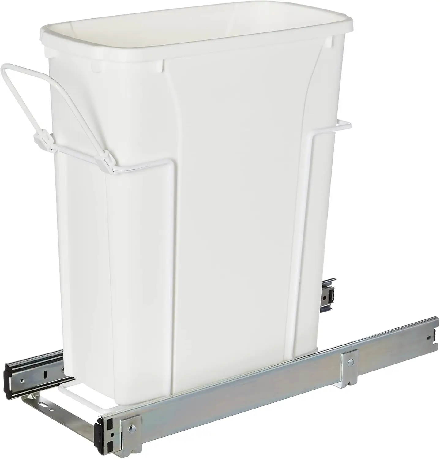 

17x8 Inch Steel Pull-Out Trash Can, 20 Qt Capacity, Heavy-Duty Ball Bearing Slides