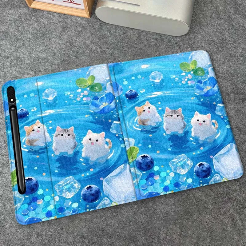 

Cat Art Butterfly Flower For Samsung Galaxy Tab S9 S10 S6 S7 S8 FE Plus Lite Inch Foldable Cover Tablet Case