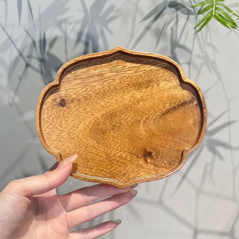 Walnut pot bearing dry brewing table, solid wood tea tray, retro household tea ceremony spare parts