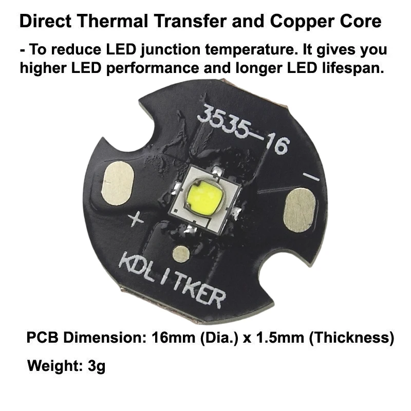 SST-20 7500K 6500K 5000K 4000K 3500K 3000K 2700K 10W 3A 1000 Lumens SMD 3535 LED Emitter Flashlight DIY Bead High CRI
