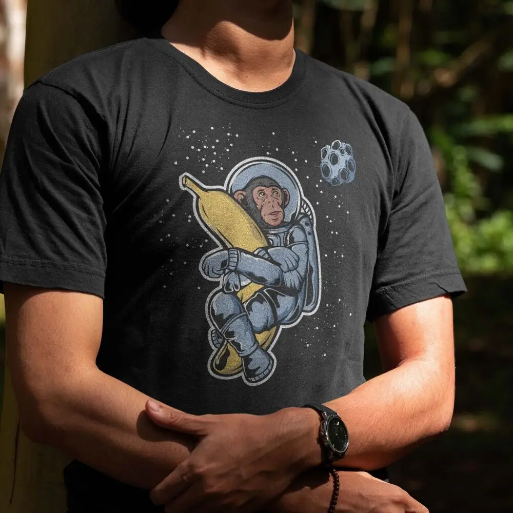 Monkey Chimp Astronaut Space  T-shirt, Unisex funny tee, Animal T shirtFun Horror Y2KLuxury vintage oversized